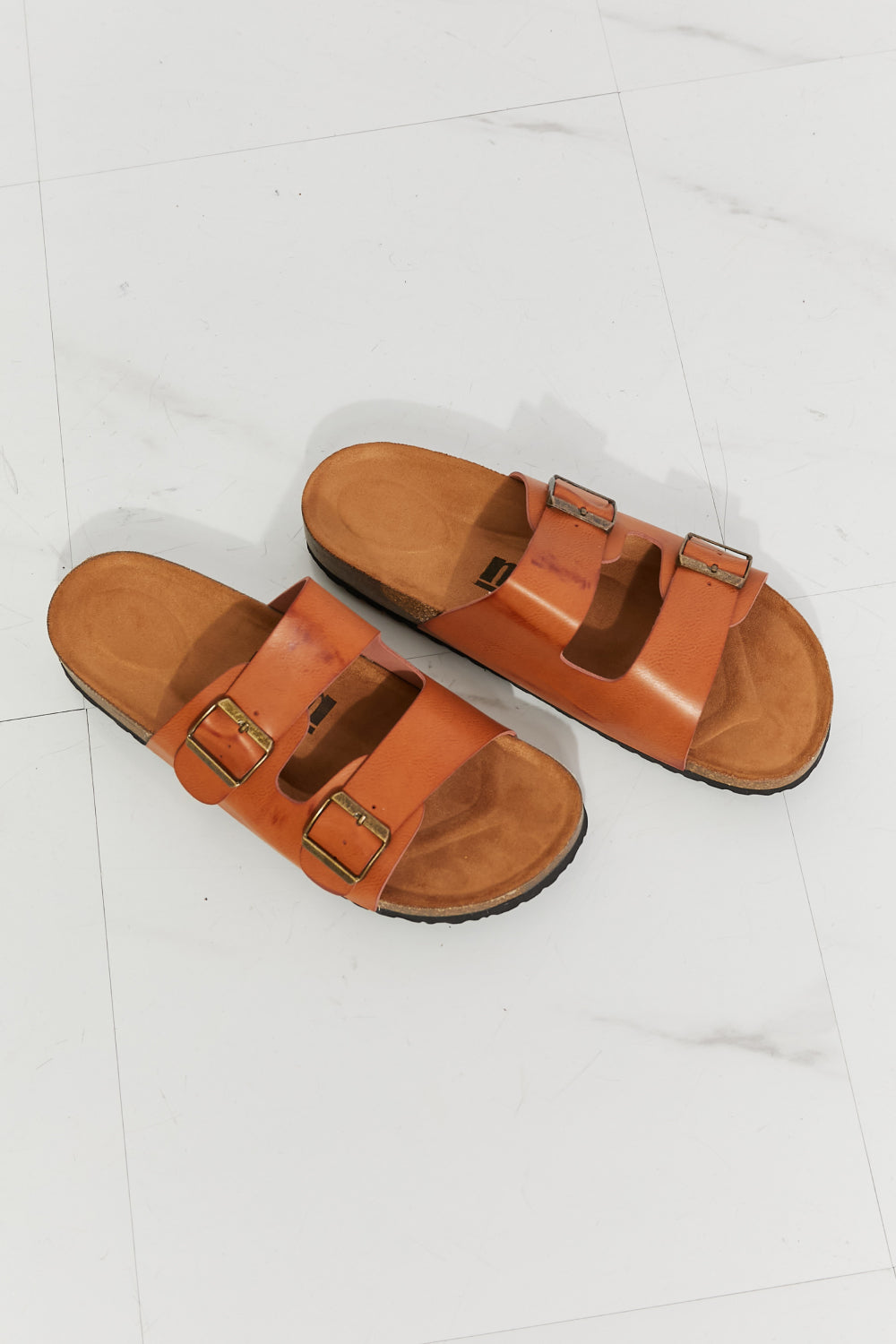 MMShoes Best Life Double-Banded Slide Sandal in Ochre