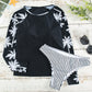 Printed Raglan Sleeve Two-Piece Rash Guard Set-sustainable Swimwear